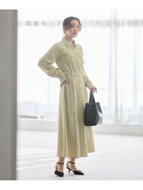 ソデレースキリカエワンピース Andemiu アンデミュウ ワンピース・ドレス ワンピース ベージュ ブラウン ブルー【先行予約】*【送料無料】[Rakuten Fashion]