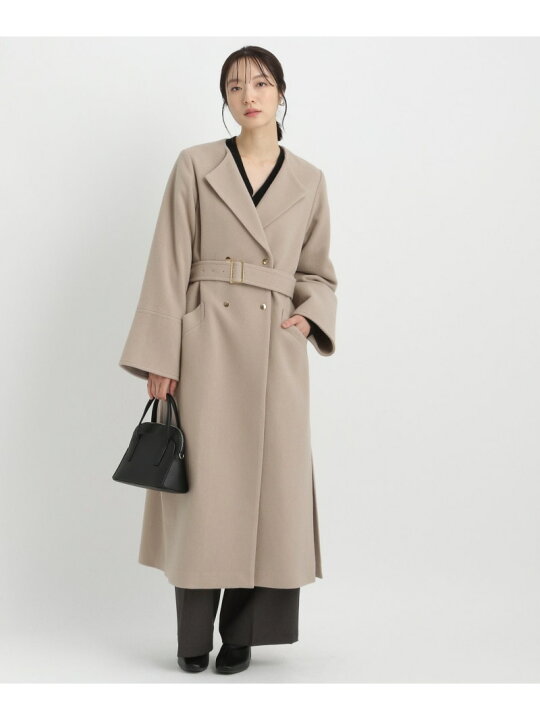 楽天市場】【SALE／13%OFF】メルトンノーカラーロングコート Andemiu  