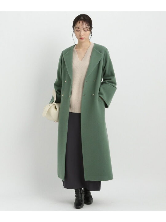 楽天市場】【SALE／13%OFF】メルトンノーカラーロングコート Andemiu 