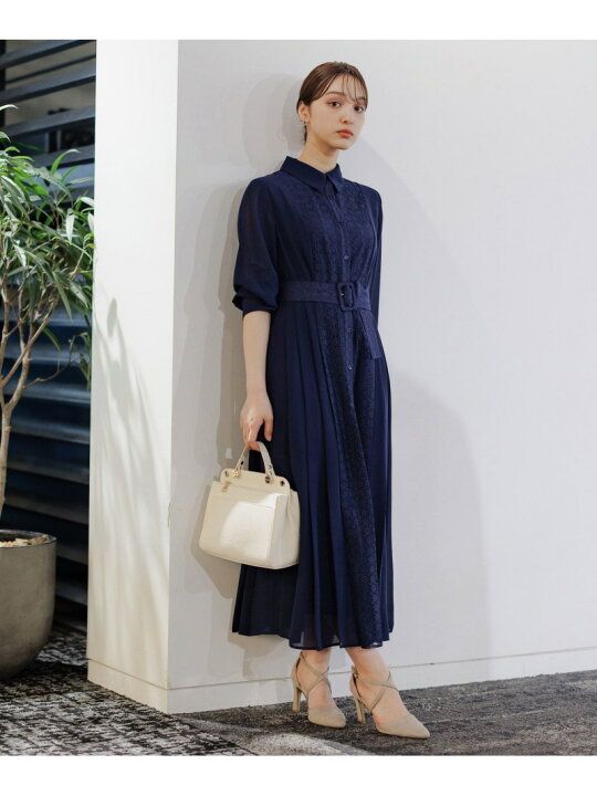 楽天市場】【SALE／50%OFF】サイドプリーツワンピース7分袖 Andemiu 