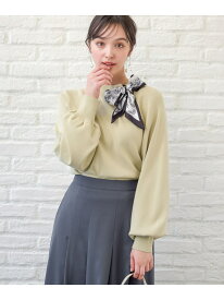 【SALE／50%OFF】スカーフツキニット Andemiu アンデミュウ トップス ニット ホワイト【RBA_E】【送料無料】[Rakuten Fashion]