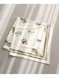 ボタニカルフラワースカーフ Andemiu アンデミュウ ファッション雑貨 スカーフ・バンダナ ホワイト ネイビー[Rakuten Fashion]