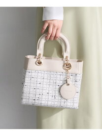 ツイードスクエアバッグ Andemiu アンデミュウ バッグ ハンドバッグ ブラック ホワイト【送料無料】[Rakuten Fashion]