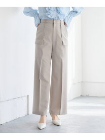 サイドポケットストレートパンツ Andemiu アンデミュウ パンツ スラックス・ドレスパンツ ブラック グレー【送料無料】[Rakuten Fashion]