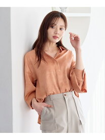 マッテサテンシャツ Andemiu アンデミュウ トップス シャツ・ブラウス オレンジ ホワイト ブルー【送料無料】[Rakuten Fashion]