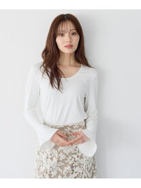 ソデチュールフレアカットソー Andemiu アンデミュウ トップス カットソー・Tシャツ ホワイト ブラック ブラウン ブルー【送料無料】[Rakuten Fashion]