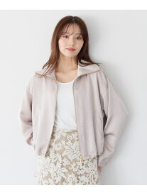 サテンブルゾン Andemiu アンデミュウ ジャケット・アウター ブルゾン・ジャンパー グレー ネイビー【送料無料】[Rakuten Fashion]