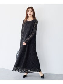 レースワンピース Andemiu アンデミュウ ワンピース・ドレス ワンピース ブラック ホワイト【先行予約】*【送料無料】[Rakuten Fashion]