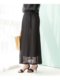 【SALE／56%OFF】クロシェニットスカート Andemiu アンデミュウ スカート ロング・マキシスカート ブラック ブルー ホワイト【RBA_E】【送料無料】[Rakuten Fashion]