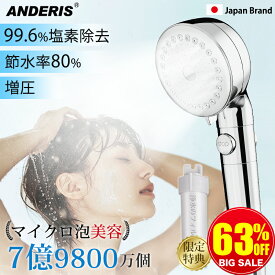 ★爆安クーポン→2,150円〜★泡美容＆塩素除去★ シャワーヘッド マイクロナノバブル 塩素除去 節水 フィルター 高水圧 水圧 強い 増圧 ミスト ナノバブル 高洗浄力 手元止水 止水 ボタン 毛穴 ケア 汚れ 除去 美肌 保湿 浄水 取付簡単 ギフト 引っ越し祝い