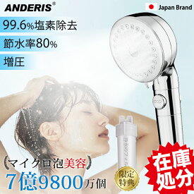 ★在庫限りセール8,900円→1,750円～★泡美容＆塩素除去★ シャワーヘッド マイクロナノバブル 塩素除去 節水 フィルター 高水圧 水圧 強い 増圧 ミスト ナノバブル 高洗浄力 手元止水 止水 ボタン 毛穴 ケア 汚れ 除去 美肌 保湿 浄水 取付簡単 ギフト 引っ越し祝い