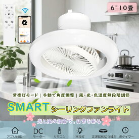 【音声操作・Alexa/Google Home対応】サーキュレーター付き LEDシーリングライト リモコン付き アプリ対応 LEDシーリングファンライト 6畳 8畳 10畳 DCモーター 角度調整 正逆回転 強力送風 ファン付き照明 常夜灯付き 調光調色 切りタイマー付き 天井照明 天井扇風機 即納