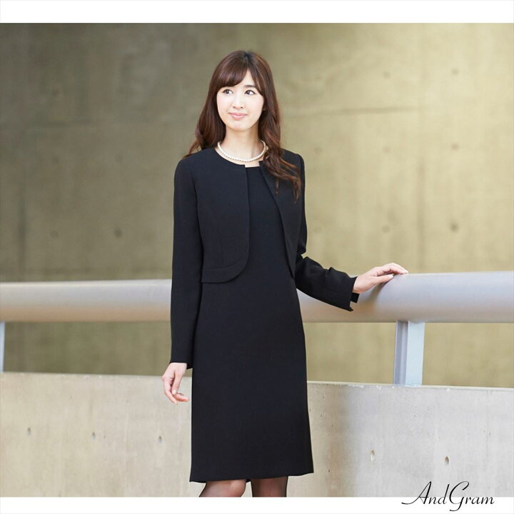 楽天市場】喪服 礼服 ブラックフォーマル スーツ ワンピースセット  