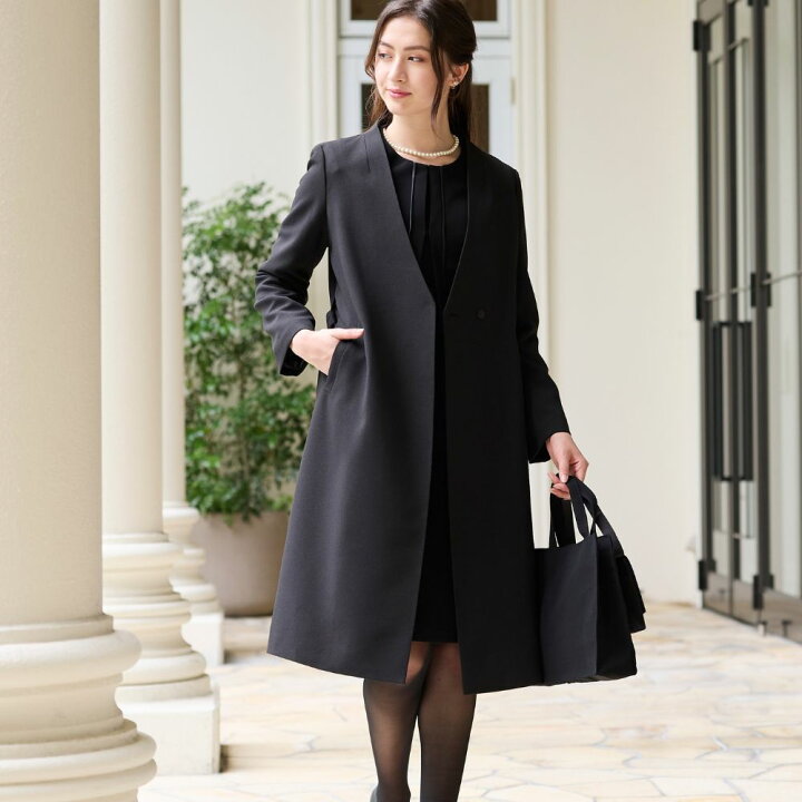 楽天市場】フォーマルコート ロングコート 黒コート 春先 春 秋 羽織り  