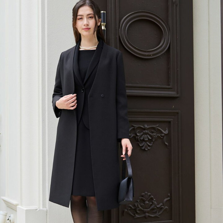 楽天市場】フォーマルコート ロングコート 黒コート 春先 春 秋 羽織り  