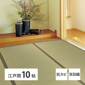 い草上敷 柳川 やながわ 江戸間 10帖 10畳 双目織 お手頃 畳の保護 カーペット ラグ 抗カビ 消臭 畳の保護 畳替え 畳カバー おしゃれ 上敷き 敷き詰め 軽量