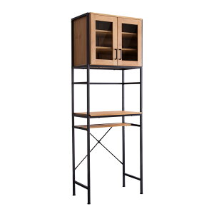 ヴィンテージごみ箱上ラック スリムタイプ 奥行40cm キッチンボード キッチンキャビネット レンジ台 GREACK 木製 木目調 おしゃれ 可動棚 ウォールナット シャビーオーク