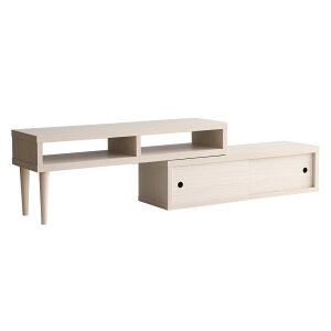 完成品 伸縮式テレビ台 引き戸タイプ 46型まで対応 コーナー ローボード リビング収納 木目調 木製 TVボード リビングボード おしゃれ コーナーTV台 ローボード 一人暮らし コンパクト