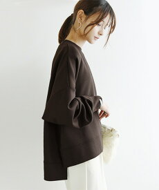 『ロングシーズン使える！』こなれシルエット プルオーバー トレーナー レディース 長袖 ダンボールニットワイドプルオーバー トップス 春 秋 冬 スウェット ベージュ グレージュ パープル ブラウン ブラック 黒 ブルー チャコール ミント F メール便不可