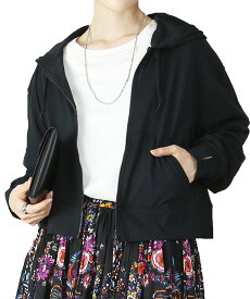 パーカー レディース さらっと薄手で快適UVカットクロップドパーカー 長そで 長袖 涼しい 涼感 軽い 軽量 UV対策 日焼け対策 日除け 紫外線対策 冷房対策 さらさら クロップド丈 ショート丈 指穴 シンプル 無地 カジュアル 羽織り 重ね着 春 夏 秋 LL メール便10