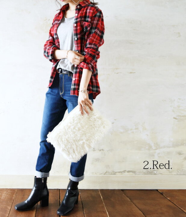 楽天市場 秋服 レディース トップス マルチチェックシャツ M L メール便10 チェックブラウス チェックシャツ 秋冬 長袖 シャツ チェック柄 フランネルシャツ ネルシャツ 赤 グリーン 長袖 ファッション 長袖シャツ アンドイット And It