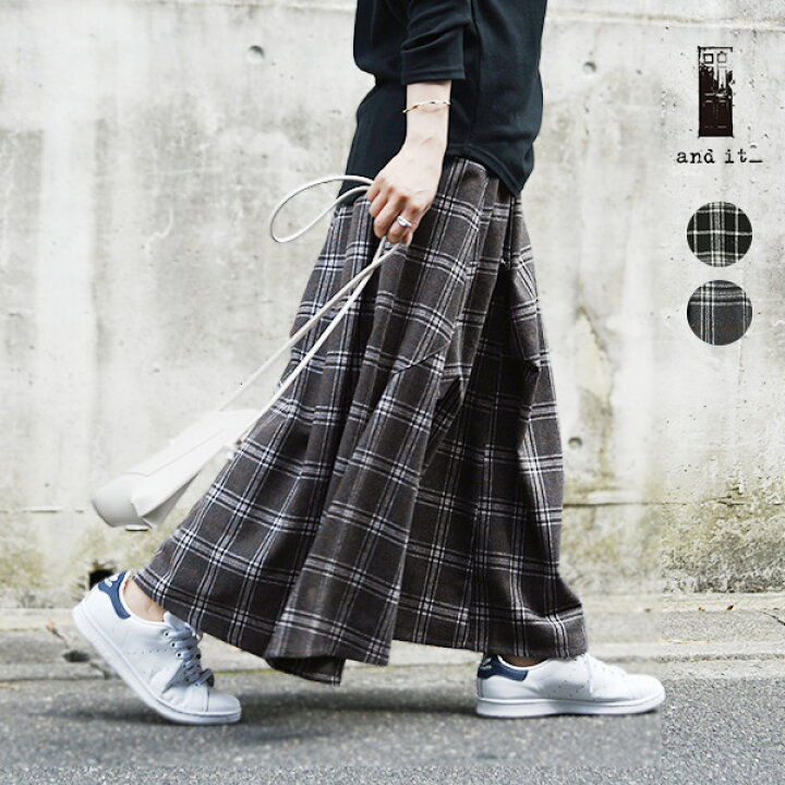 楽天市場】スカート チェック レディース ロング 秋冬 立体切替  