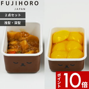 【レビュー特典】 富士ホーロー 〔 ボリスフェイスシリーズ 浅型・深型角容器 2点セット 〕 ストックポット 角型 保存容器 味噌保存 みそ 取っ手付き鍋 鍋 ふた付 温め 1.5L 冷蔵庫 ホーロー