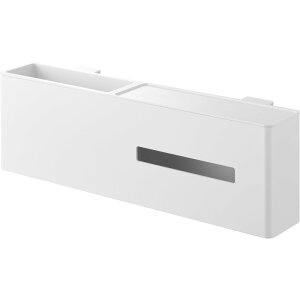 【レビュー特典】 tower 〔 山崎実業 引っ掛けティッシュケース&ダストボックス タワー 〕 ヘッドボード ベッドの後ろ ベッドの背後 枕元 フック 引っ掛け収納 浮かせて収納 ゴミ箱 トレー