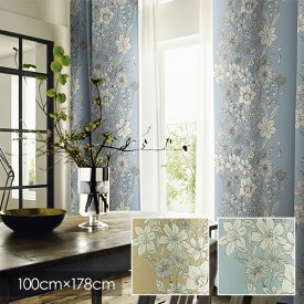 ディズニー 遮光 カーテン Disney POOH プー Parterre / パルテール 100×178cm (1枚入り) 【ウォッシャブル/遮光/形状記憶/ボタニカル/ベージュ/ブルー】