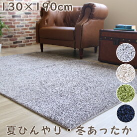 【ポイント10倍★200円OFFクーポン配布中】 ラグマット おしゃれ 夏ひんやり冬あったかラグ 130×190cm プレーベル オールシーズン対応 省エネ ラグ ナイロン100% ホットカーペット 床暖房対応 P01 ラグマット 春夏秋冬用