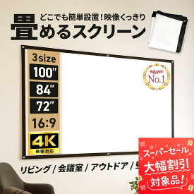 【3/4(水)20時〜10%OFF！】【楽天1位】 プロジェクタースクリーン 家庭用 軽量 100インチ 大画面 壁がけ式 16:9 持ち運び可 床置き プロジェクター用 簡単設置 ホームシアタースクリーン 屋外映画 投射壁 会議 学校 天吊 壁掛け用 畳める アウトドア