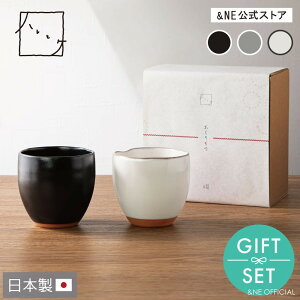 美濃焼 赤土3ぺこカップ ペアギフトセット &NE ハレとケ 日本製 食洗機対応 新生活 マルチカップ 湯呑み コップ お祝い 和食器 カフェ プレゼント おしゃれ かわいい ペア 上品 陶器 引き出物