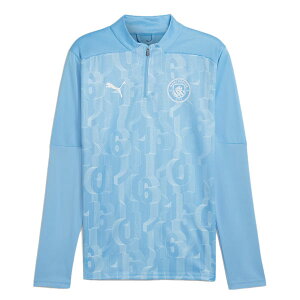 <ネコポス発送 送料無料> PUMA(プーマ) 777579 21 サッカー マンチェスターシティ FC 2024-25 プレマッチ 1/4 ジップ トップス 24Q2