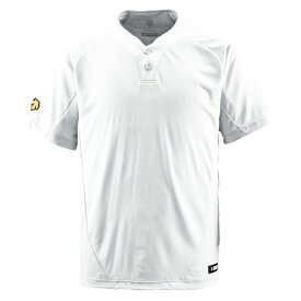 ＜5000円以上で使えるクーポン発行中 お買物マラソン＞ デサント（DESCENTE）　2ボタンTシャツ　DB201　野球　Tシャツ　Sホワイト 14SS