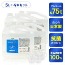 ＼最安値！／1本あたり2,275円！5L×4本【キッチンからおもちゃまで】アルコール消毒液 最安値挑戦中 ノズル付き (高濃度75vol％/67.8wt%) 日本製 アルコール キッチン用アルコール 業務用 飲食店 介護施設 保育園 幼稚園 業務用 高濃度 危険物対象商品