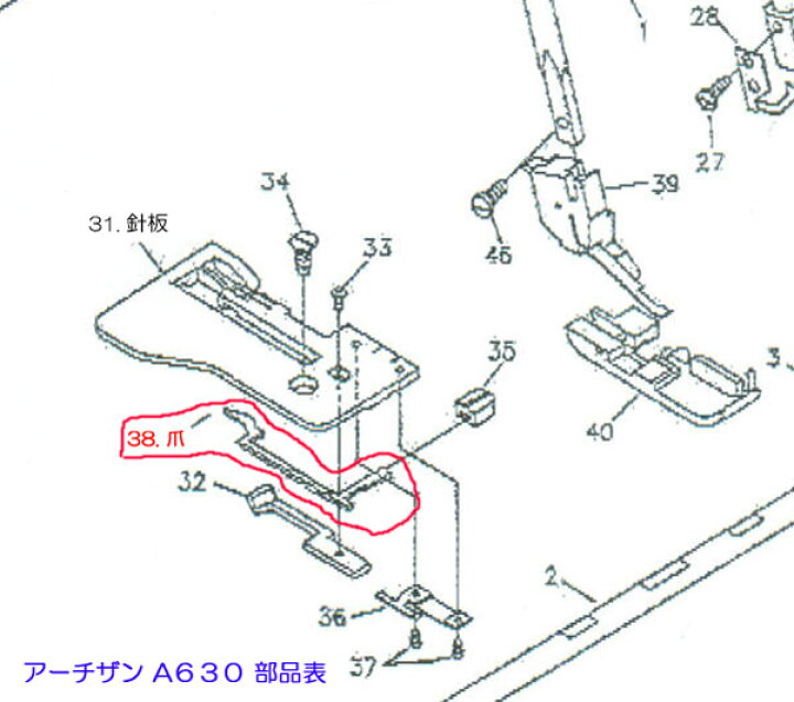楽天市場】ジューキ ロックミシン（アーチザンA630)用針板爪【メール便 