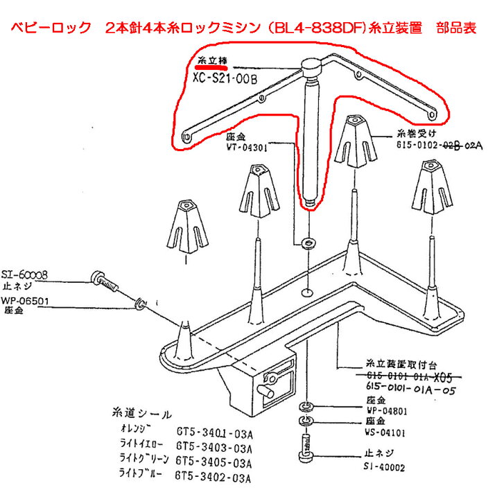 楽天市場】ベビーロック 4本糸ロックミシン（BL4-838DF）用糸立て糸  