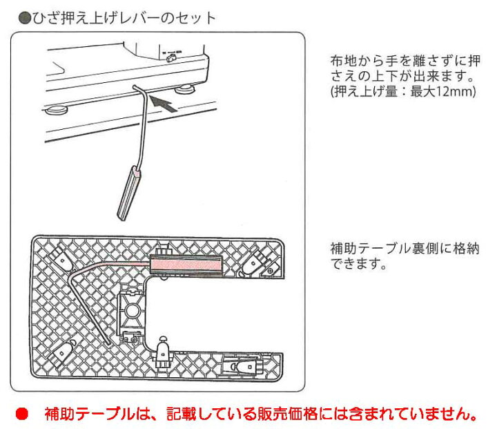 楽天市場】ジューキ 職業用ミシン用ひざ上げレバー : 安藤ミシン商会