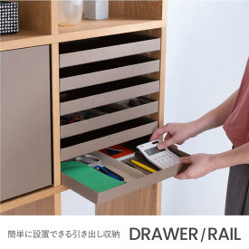 【無印良品専用】DRAWER6段セット+RAIL ドロワー レール 無印良品 スタッキングシェルフ用 紙製品 引き出し 工具なし 簡単取付 6段 貼り箱 手貼り 京都 ＆PAPERS アンドペーパーズ