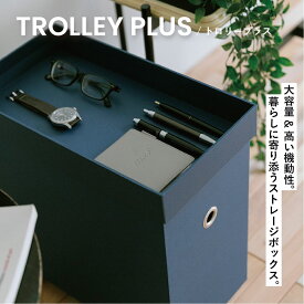 【受注生産・カラーオーダー】TROLLEYPLUS 収納ボックス キャスター付き おしゃれ 収納ケース 小物 本 新聞 雑誌 衣類 CD DVD ストレージボックスデスク下収納 ワゴン デスクワゴン ふた 蓋付きリビング 寝室 整理整頓