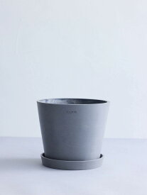 植木鉢 鉢 ecopots Amsterdam 6~10号 プラスチック + 天然石 鉢カバー おしゃれ 大型 プランター 軽い インテリア 北欧 鉢皿 付き お花 植物 観葉植物 アンドプランツ and plants 6号 8号 10号 ホワイト グレー ブルー ブラック
