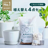 観葉植物 植え替え セット Table-L 5号 植木鉢 ホワイトグレー ECOPOTS 観葉土 2L 鉢底石 250g 鉢底網 軽…