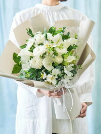 【お供え用】花束 供花 仏花 フラワーギフト ホワイト 白 パープル 紫 お供え お悔やみ ANDPLANTS アンドプランツ お盆 お彼岸 お通夜 葬式 命日 四十九日 法事 仏壇 墓参り 仏事 弔事 告別式 葬式 初七日 一周忌 三回忌 喪中見舞い 上品 清潔感 手渡し用 お花 生花 切花