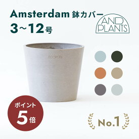 ＼24日10時迄P5倍／鉢カバー 鉢 ecopots Amsterdam 3〜12号 プラスチック 天然石 鉢カバー おしゃれ 大型 プランター 軽い インテリア 北欧 お花 植物 観葉植物 アンドプランツ and plants 3号 4号 ホワイト グレー ブルー トープ ブラック ギフト