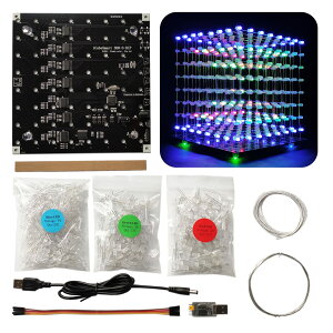 led �L���[�u diy �d�q �L�b�g led cube 8x8x8 �͂񂾕t�� ���K�L�b�g led �L�b�g ���K �G���L�b�g �H��L�b�g �d�q�������� �L�b�g