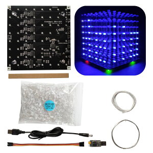 led �L���[�u diy �d�q �L�b�g led cube 8x8x8 �͂񂾕t�� ���K�L�b�g led �L�b�g ���K �G���L�b�g �H��L�b�g �d�q�������� �L�b�g