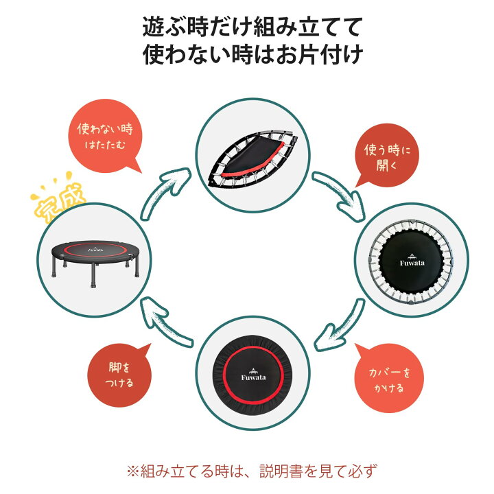 楽天市場】トランポリン 室内用 大人用 子供用 大型102cm 耐荷重150kg 