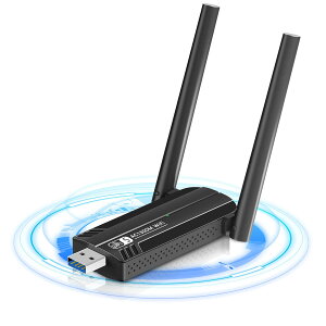 y1300MbpszWiFi LAN q@ USB3.0 WIFIA_v^[ ʐM lanA_v^ 5dBi 2.4Ghz/5Ghz fAoh 802.11AC Windows11/10 / 8.1/8/7/ XP/Vista/Mac OS XΉ PC/Desktop/Laptop