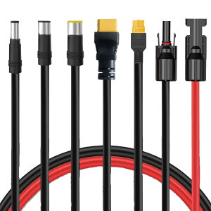 MC4 �\�[���[�R�l�N�^ 14AWG �\�[���[�[�d�P�[�u�� XT90�AXT60�ADC5521�ADC7909�ADC8020 �|�[�g�\�[���[�p�l���|�[�^�u���d���\�[���[�P�[�u���ϊ��A�_�v�^�[ 5 in 1 �\�[���[���d�@���o�C���p���[�X