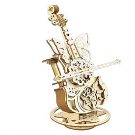 3D 立体パズル オルゴール 木製パズル おもちゃ ウッドパズル 手作りキット 木製立体パズル 知育玩具 暇つぶし 組み立て 工作 キット 大人向け 小学生 高学年 女の子 男の子 チェロ可動式 ギフト